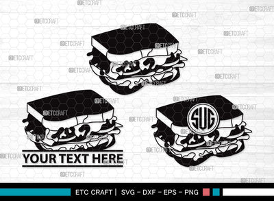 Sandwich monogram SVG | Lunch Svg | Food Svg | Sandwich Clipart SVG ETC Craft 