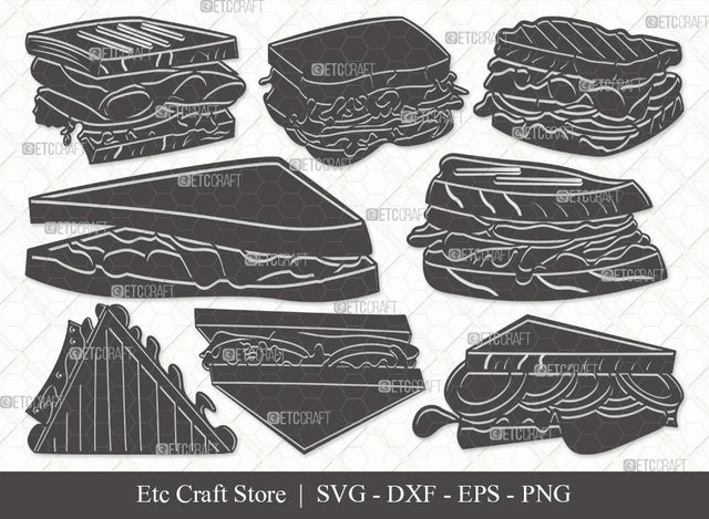 Sandwich Silhouette SVG Cut File | Lunch Svg | Food Svg | Bundle SVG ETC Craft 