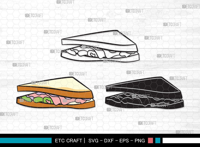 Sandwich SVG Cut File | Lunch Svg | Food Svg | Sandwich Clipart SVG ETC Craft 