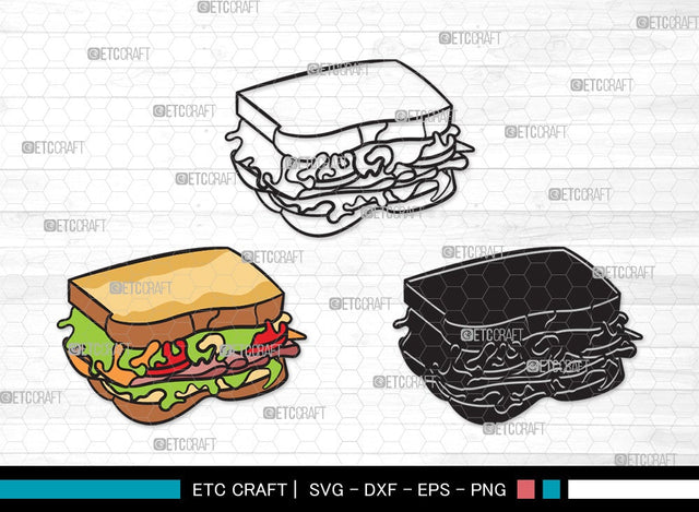 Sandwich SVG Cut File | Lunch Svg | Food Svg | Sandwich Clipart SVG ETC Craft 