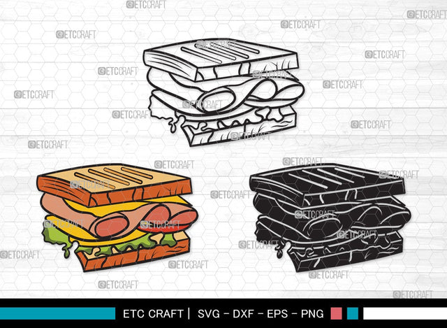 Sandwich SVG Cut File | Lunch Svg | Food Svg | Sandwich Clipart SVG ETC Craft 