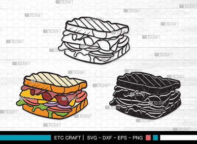 Sandwich SVG Cut File | Lunch Svg | Food Svg | Sandwich Clipart SVG ETC Craft 