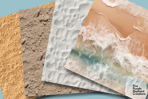 Sandy Beach Texture Digital Pattern Fine Purple Elephant Creations 