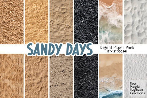 Sandy Beach Texture Digital Pattern Fine Purple Elephant Creations 