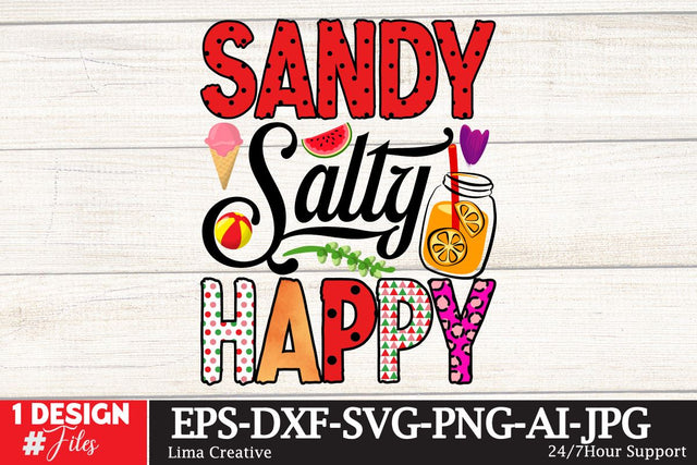 Sandy Salty Happy Summer Sublimation PNG, Sublimation PNG,Summer Sublimation PNG, Sublimation Design, T-shirt Design, Summer Sublimation Qutest Sublimation Insomnia Std 