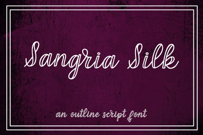 Sangria Silk - an outline script font Font Stacy's Digital Designs