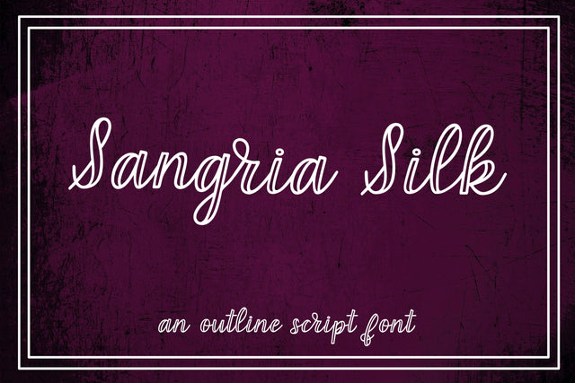 Sangria Silk - an outline script font Font Stacy's Digital Designs