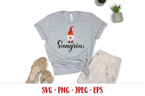 Sangria SVG. Cute gnome holding wine glass SVG LaBelezoka 