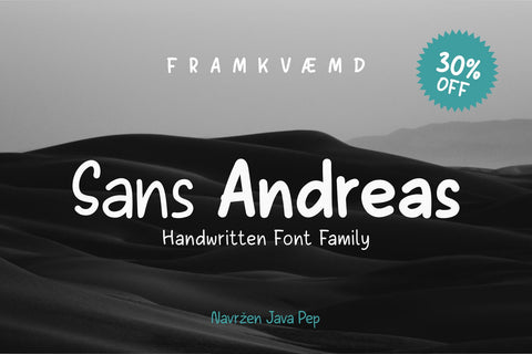 Sans Andreas // Handwritten family Font Javapep 