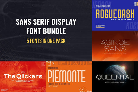 Sans Serif Display Font Bundle Font StringLabs 