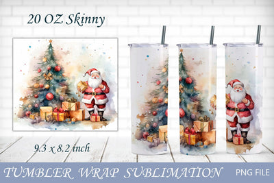 Santa 20 oz tumbler wrap, Vintage Christmas sublimation, Holiday png Sublimation AnastasiyaArtDesign 