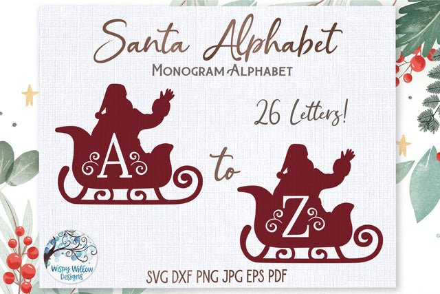 Santa Alphabet SVG Bundle SVG Wispy Willow Designs 