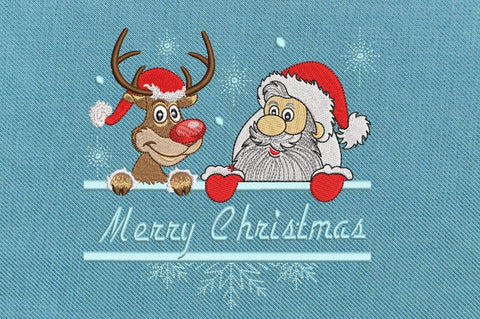 Santa and Deer - Machine Embroidery, Christmas Embroidery design , Holiday Embroidery Design. Embroidery/Applique DESIGNS ArtEMByNatalia 