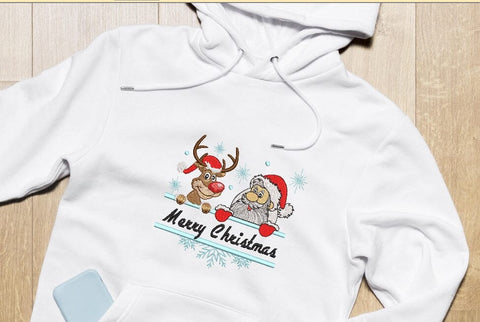 Santa and Deer - Machine Embroidery, Christmas Embroidery design , Holiday Embroidery Design. Embroidery/Applique DESIGNS ArtEMByNatalia 