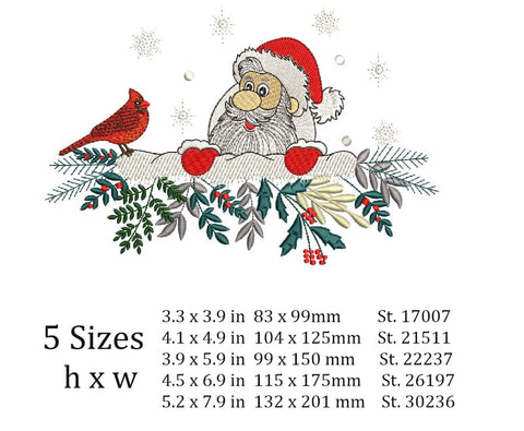 Santa and Deer - Machine Embroidery, Christmas Embroidery design , Holiday Embroidery Design. Embroidery/Applique DESIGNS ArtEMByNatalia 