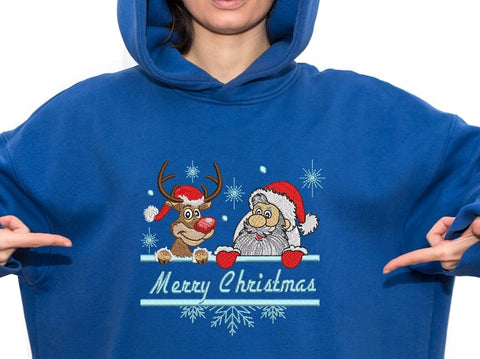 Santa and Deer - Machine Embroidery, Christmas Embroidery design , Holiday Embroidery Design. Embroidery/Applique DESIGNS ArtEMByNatalia 