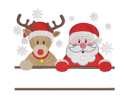 Santa and Deer - Machine Embroidery, Christmas Embroidery design , Holiday Embroidery Design, Embroidery/Applique DESIGNS ArtEMByNatalia 