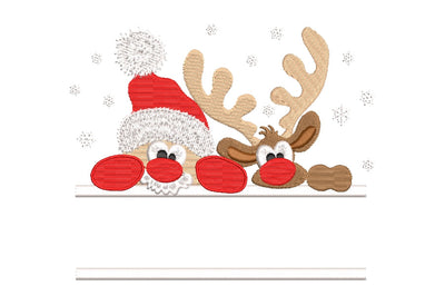 Santa and Deer Machine Embroidery, Christmas embroidery design, Split Embroidery, 4 sizes. Embroidery/Applique DESIGNS ArtEMByNatalia 