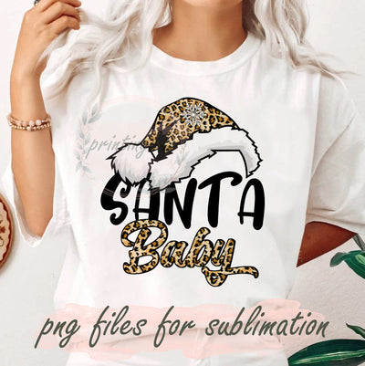 Santa Baby Sublimation Png, Leopard Santa Baby Png, Christmas Design Png, Santa Hat Leopard Png, Holiday Png, Christmas Sublimation, Snowflakes Png, Digital Download Sublimation PrintingLife 