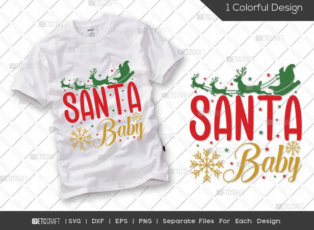 Santa Baby SVG Cut File | Retro Santa Baby Svg | Christmas Kids Svg | Christmas Svg | Santa Svg | Family Christmas Svg | T-shirt Design SVG ETC Craft 