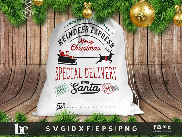 Santa bag | Santa sack cut file SVG TheBlackCatPrints 