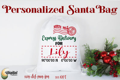 Santa Bag SVG. Personalized Santa Bag SVG. Santa Express SVG SVG Evgenyia Guschina 