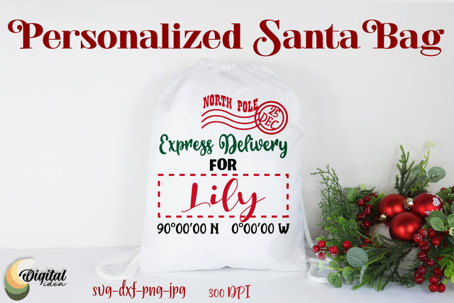 Santa Bag SVG. Personalized Santa Bag SVG. Santa Express SVG SVG Evgenyia Guschina 