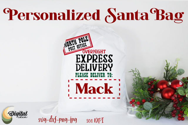Santa Bag SVG. Personalized Santa Bag SVG. Santa Express SVG SVG Evgenyia Guschina 