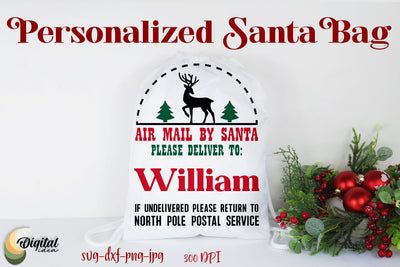 Santa Bag SVG. Personalized Santa Bag SVG. Santa Express SVG SVG Evgenyia Guschina 