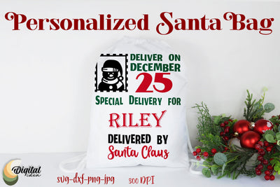 Santa Bag SVG. Personalized Santa Bag SVG. Santa Express SVG SVG Evgenyia Guschina 