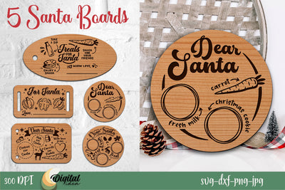 Santa Board Bundle SVG. Laser Cut Design. Santa Board SVG. SVG Evgenyia Guschina 