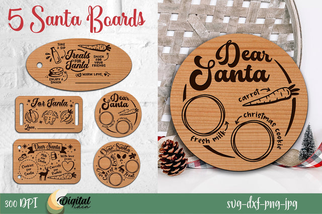 Santa Board Bundle SVG. Laser Cut Design. Santa Board SVG. SVG Evgenyia Guschina 