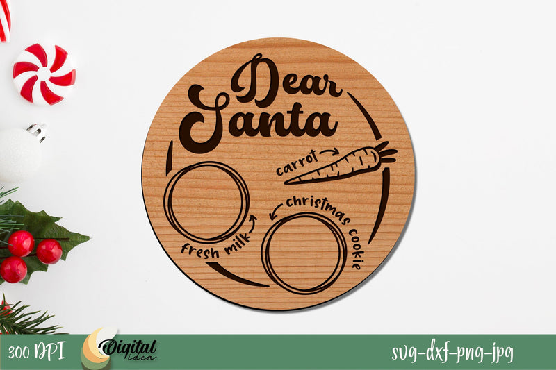 Santa Board SVG. Laser Cut Design. Dear Santa decor SVG. SVG Evgenyia Guschina 