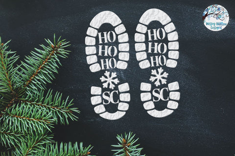 Santa Boot Print Stencil SVG SVG Wispy Willow Designs 