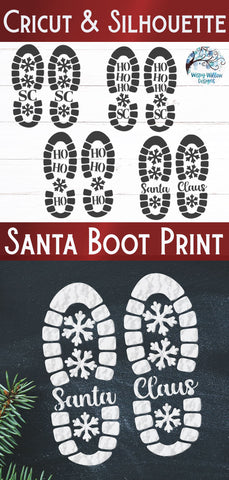 Santa Boot Print Stencils SVG Bundle SVG Wispy Willow Designs 