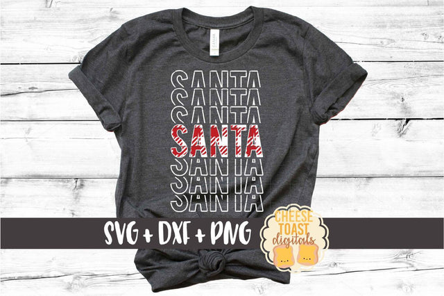 Santa - Buffalo Plaid Christmas Mirror Word SVG PNG DXF Cut Files SVG Cheese Toast Digitals 