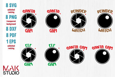Santa cam svg, Elf cam svg, Santa cam svg file, Santa cam cut files, Santa cam dxf SVG MAKStudion 
