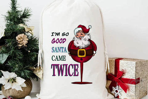 Santa Came Twice Funny Wine Funny Christmas Sublimation LAM HOANG THUY 