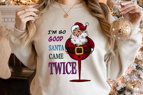 Santa Came Twice Funny Wine Funny Christmas Sublimation LAM HOANG THUY 