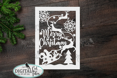 Santa Christmas card svg Cricut Joy Maker Explore Air Laser SVG kartcreationii 