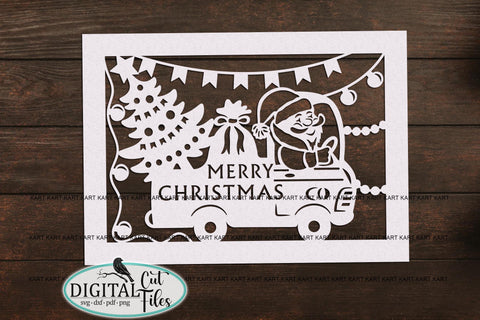 Santa Christmas card svg for Cricut laser cut digital file SVG kartcreationii 