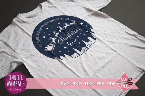 Santa Christmas Eve Round Sign SVG Jennifer Wambach Design 