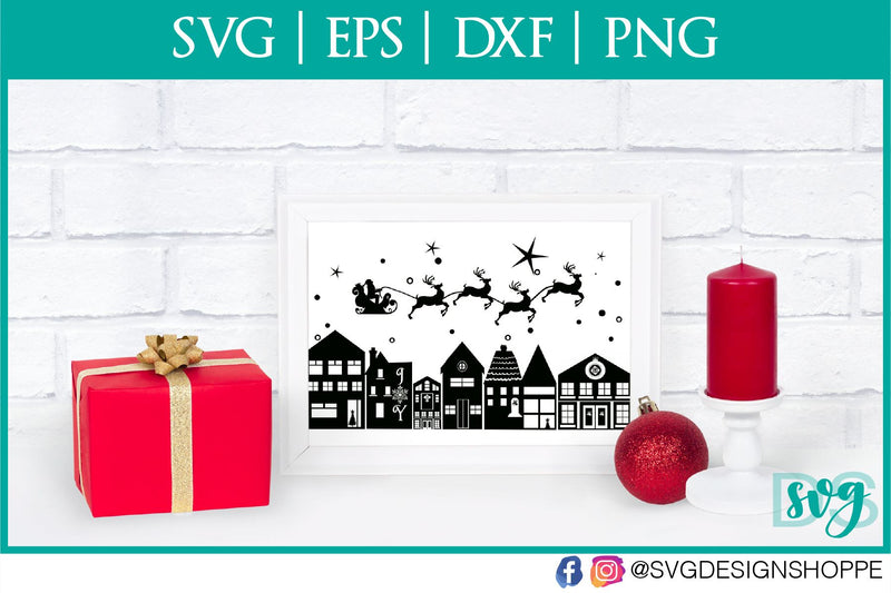 Santa Christmas Glass Block Silhouette SVG SVG Design Shoppe 