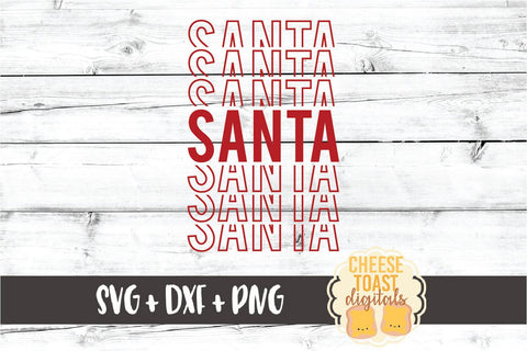 Santa - Christmas Mirror Word SVG PNG DXF Cut Files SVG Cheese Toast Digitals 