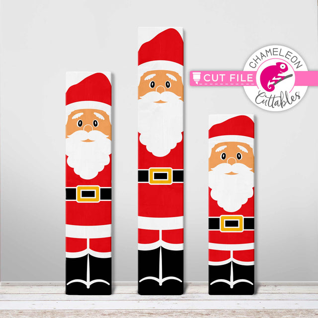 Santa Christmas porch sign vertical svg png dxf SVG Chameleon Cuttables 