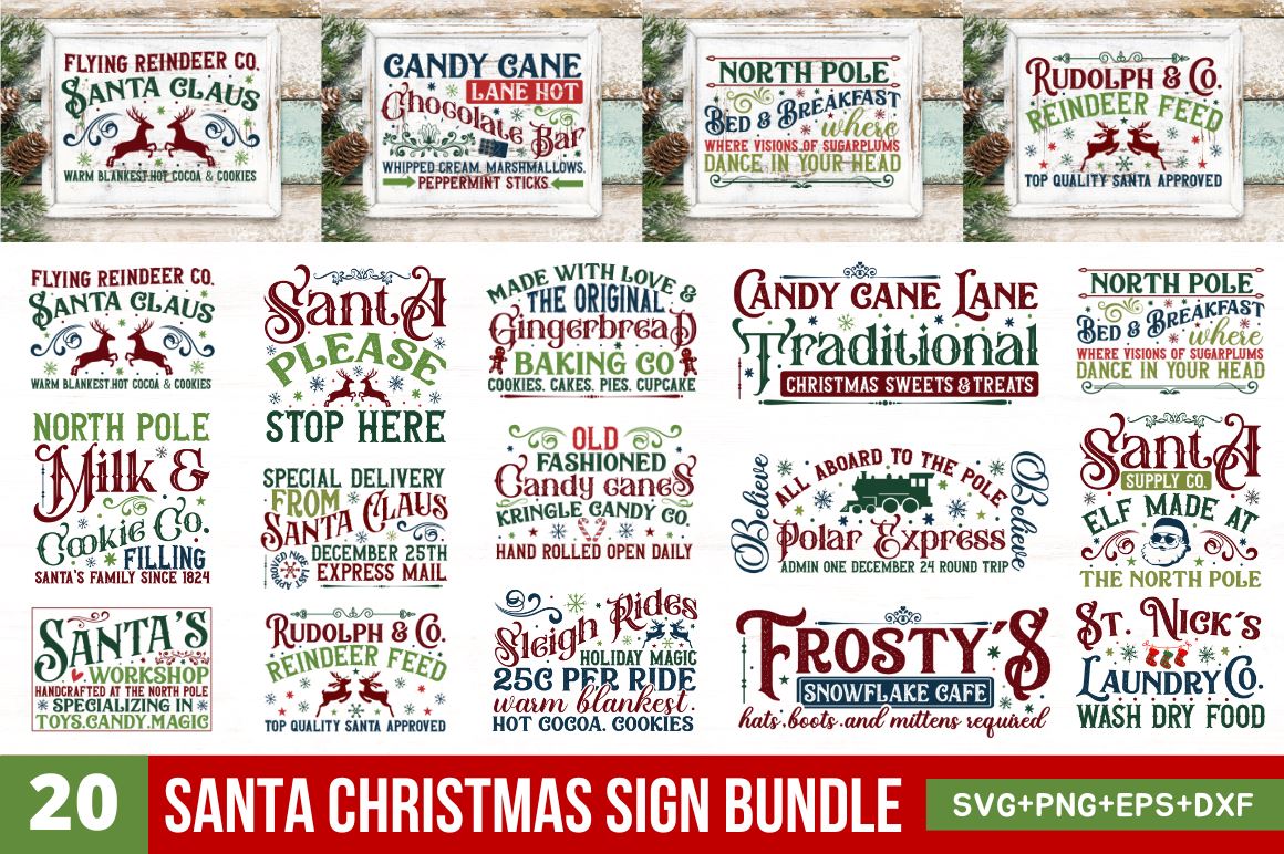 Santa mail stamps bundle SVG,santa sack north pole stamp svg - So Fontsy