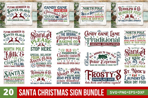 Santa Christmas Sign Svg Bundle SVG Regulrcrative 