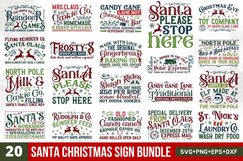 Santa Christmas Sign Svg Bundle SVG Regulrcrative 