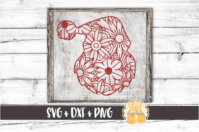 Santa - Christmas Zen Doodle SVG PNG DXF Cut Files SVG Cheese Toast Digitals 