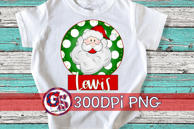Santa Circle Design with name boxes PNG for Sublimation-Christmas PNG Sublimation Greedy Stitches 